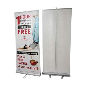 Mini Scrolling A4 Roll up Stand Display Exhibición Banner con aleación de aluminio Base ancha UV Impreso Estilo moderno - Product Image 3