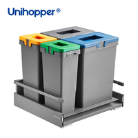 Poubelle Unihopper, poubelle en plastique, poubelle à déchets, poubelle à recyclage, poubelle intégrée, poubelle à déchets pour armoire de cuisine, poubelle à déchets extractible