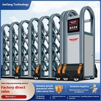 Porte escamotable électrique moderne en acier inoxydable Usine Site École Télécommande pliante coulissante automatique en alliage d'aluminium antivol