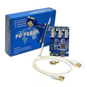 3在1 PCI快递PCI E 1X插槽提升卡PCI-E 1至3扩展适配器2层PCB板60厘米USB 3.0电缆