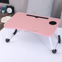 Support pour ordinateur portable pliable portable en MDF avec tiroir pliant pour canapé-lit ou table d'ordinateur