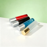 Flacons roll-on en verre transparent, noir, ambre, rouge, bleu, translucide, or, argent, avec opercule métallique, 10ml, 5ml, 15ml