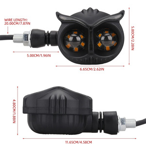 2 uds., diseño Universal de búho, <span class=keywords><strong>intermitentes</strong></span> Led para motocicleta, luces indicadoras ámbar, <span class=keywords><strong>intermitentes</strong></span>, sistema de iluminación para motocicleta - Product Image 3