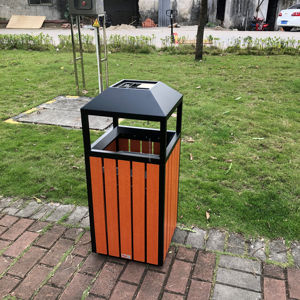 Nhà Máy Tùy Chỉnh 50L Gỗ Công Viên Thùng Rác <span class=keywords><strong>Bin</strong></span> Thời Trang Ngoài Trời Bằng Gỗ Thùng Rác Có Thể - Product Image 3