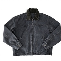 Blouson Bomber Homme Vintage Écologique Respirant Imperméable en Toile Zippé Col Rabattu Lavé Marque Privée OEM Personnalisé
