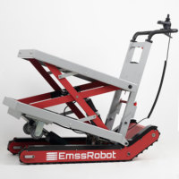 Chariot élévateur à ciseaux hydraulique robuste à quatre roues EmssRobot-Nano X, chariot de transport manuel, monte-escaliers, capacité de charge de 300 kg, outils
