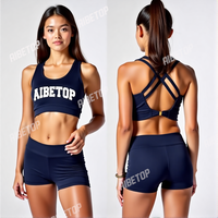 Sparkle Custom Cheer Practice Wear Rhinestone Cheerleading Uniformes Respirant Crop Top et Shorts Set