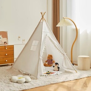 Maison de jeux intérieure montesori en bois pour enfants <span class=keywords><strong>tipi</strong></span> tente de crèche <span class=keywords><strong>lit</strong></span> simple pour bébé avec tente - Product Image 4