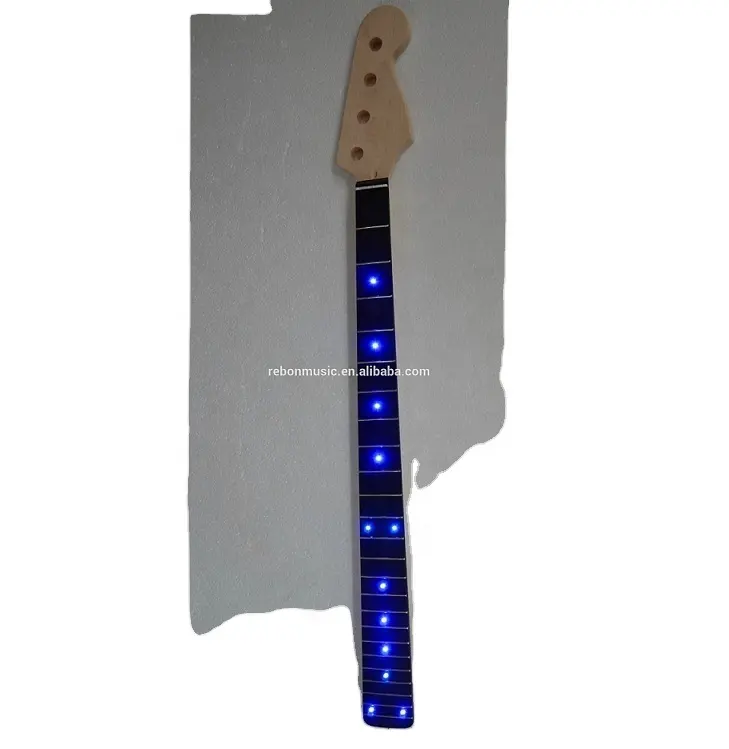 Tring-bajo eléctrico con luz LED azul, 4 S/ J/, cuello con diapasón de ébano