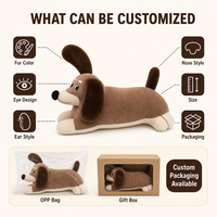 Coussin en peluche Teckel doux marron, oreiller corporel en forme de chien saucisse, cadeau