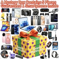 Boîte surprise électronique garantie avec smartphone inclus, 5 pièces, avec smartphone 5G, montre connectée, bracelet de fitness, console de jeu, aléatoire