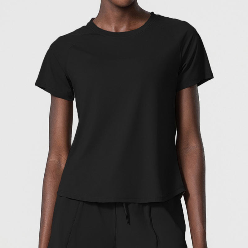 Apricot Leaf Mesh Patchwork Yarn Sports Tops Women Loose Back Women's Yoga Clothing Women's Fitness Short Sleeve T-Shirt