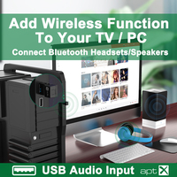 Transmisor de Audio Inalámbrico USB y de Fibra Óptica Compatible con PS3/4, Xbox, Chip Qualcomm, Conexión AptX, Adaptador Inalámbrico para PC/TV