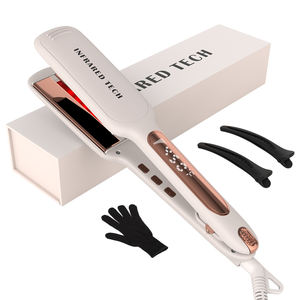 Plancha de Pelo de Titanio Infrarroja Oro Rosado Herramientas de Estilismo Plancha Plana Electrónica Profesional Planchas de Cabello Personalizadas - Product Image 6