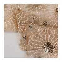 Tissu en dentelle française de luxe, maille tricotée, tulle brodé, paillettes, perles, robes de mariée, robes de soirée, 100% polyester, filles et garçons
