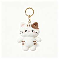 Porte-clés en peluche chat populaire, adorable mini-animal personnalisé, jouets en peluche pour sac, vente en gros pour la décoration quotidienne