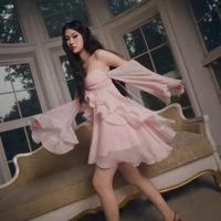 Robe Halter à Volants Fluide de Style Français, Inspirée des Designs Tendance, Très Vendue