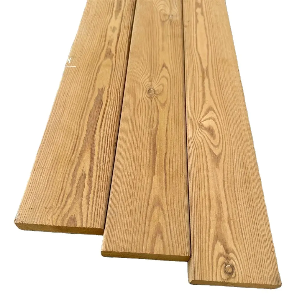 Plancher en bois massif pour extérieur TAP & GO bois de pin bois thermowood pin bois carbonisé profond