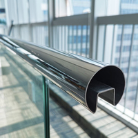 Rambarde pour escaliers, tube à fente en acier inoxydable, 10 pièces