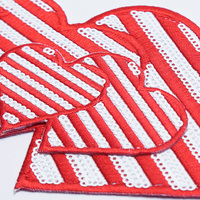 Valentijnsdag hart pailletten borduurwerk patch strijk-op applicatie patch voor kleding jas tas DIY decoratie
