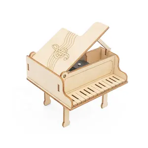 简单的设计diy科学玩具STEM教育木材钢琴音乐盒