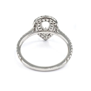 Fabricant chinois Vente en gros Or blanc 18 carats Diamant véritable Forme de poire Solitaire Bague de fiançailles semi-montée en grosse pierre pour femme - Product Image 3