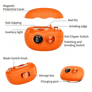 Coupe-ongles électrique multifonctionnel Jumon avec lumière LED et loupe, coupe-ongles de sécurité sans douleur pour adultes et personnes âgées - Product Image 4