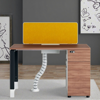 Meuble de bureau moderne avec rangement, poste de travail informatique réglable, cadre en acier, bois MFC, gain de place