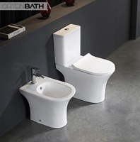 ORTONBATHS-Inodoro moderno de cerámica de dos piezas con doble descarga, asiento UF, cuenco alargado, combo de 2 piezas, modelo económico