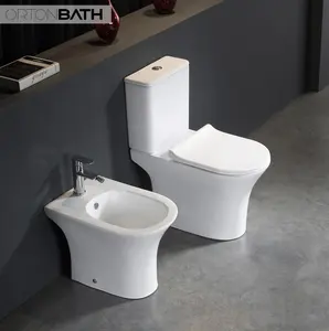 ORTONBATHS dos pieza XP trampa cerámica UF asiento de inodoro OVAL baño 2 piezas COMBO modelo económico