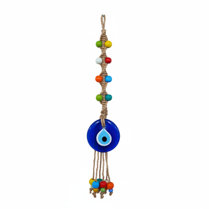 Ornement mural Macramé mauvais œil 41x8cm Pièce décorative durable et élégante - Product Image 2