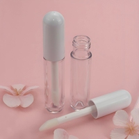 Tube de brillant à lèvres ovale rose de 10 ml avec bouchon à vis, flacon vide pour gloss, emballage cosmétique pour boue à lèvres, personnalisable avec logo