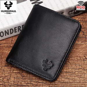 HUMERPAUL − portefeuille en <span class=keywords><strong>cuir</strong></span> pour hommes, marque de luxe, Rfid, pour cartes de crédit, accessoire court, Slim, <span class=keywords><strong>porte</strong></span>-cartes de poche - Product Image 1