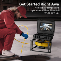 Caméra d'endoscope de plomberie industrielle Caméra d'égout de vidange Caméra HD d'inclinaison panoramique d'inspection de tuyau avec rotation de 360 degrés avec câble de 20m et 30m