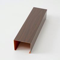 Nouveau design de déflecteur en aluminium en forme de U, profilé en U à grain de bois recouvert de film pour revêtement de plafond et de mur