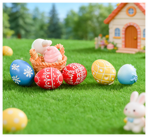 Décoration de <span class=keywords><strong>cuisine</strong></span> à domicile, figurines miniatures de lapin, petits lapins en résine à motifs, décoration d'œuf de Pâques pour sac surprise, jouets pour enfants - Product Image 4