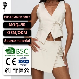 ชุดลำลองผ้าลินินสำหรับผู้หญิงขายดีปี 2025 รุ่นใหม่ สไตล์ทูพีซ เสื้อแขนกุดเซ็กซี่และกางเกงขาสั้น ผ้าแคนวาส 100% - Product Image 1