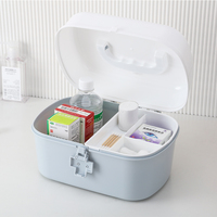 Boîte à médicaments en plastique avec couvercle à charnière et séparateurs Trousse de premiers soins Trousse d'urgence Trousse de premiers soins Trousse d'urgence