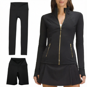 Ensemble veste et leggings de yoga pour femmes, séchage rapide, respirant, tenue de sport taille haute - Product Image 1