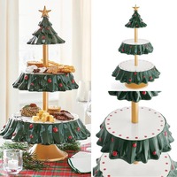 Plateau à fruits en résine Père Noël et Bonhomme de neige, centre de table décoratif pour Noël et la maison, fournitures pour fêtes de fin d'année et support à gâteau