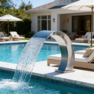 Fontaines et cascades de <span class=keywords><strong>piscine</strong></span> en acier inoxydable SS304/316 sur mesure, épaisseur 2 mm, pour installation <span class=keywords><strong>hors</strong></span> <span class=keywords><strong>sol</strong></span> - Product Image 4
