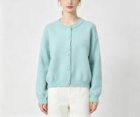 Kardigan Rajut Akrilik Beludru Mink Kancing Mutiara Wanita Pendek Halter Renda Tebal Santai Elegan Sweater Coatcross-border Baru