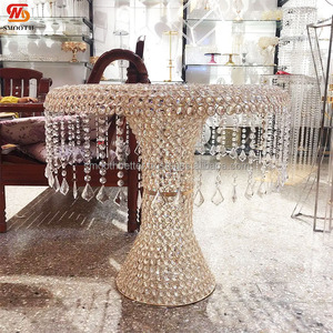 JINDY Metal Wedding Table Plinths with Crystal Bead Curtain Acrylic Panel Gold Display Decorative Centerpiece <strong>Stage</strong> <strong>Props</strong> - Product Image 4
