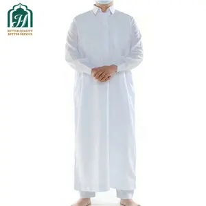 Pria Abaya Pakaian dengan Harga Murah Lengan Panjang Gamis Baju Muslim Jubah Arab Muslim Thobe Pathani Kurta untuk Pria Jilbab