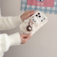Coque arrière en peluche d'hiver, douce et moelleuse, pour iPhone 11 12 13 14 15 16 17 18 Pro Max Plus