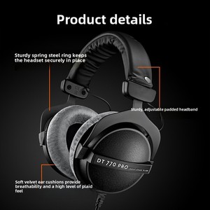 Casque <span class=keywords><strong>DT770</strong></span> Pro Studio 80Ω avec coussinets en velours pour un port confortable, conception acoustique ouverte, large scène sonore pure - Product Image 3