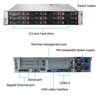 Chassis Server RackMount Enterprise Proliant DL380 G9 2U dengan Bays Hard Drive 2.5 inci/3.5 inci Bekas