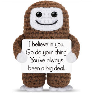 Nouveauté transfrontalière : PositiveDuck, figurine en peluche de canard au crochet fait main, avec carte porte-bonheur et énergie positive, en fibre de coton et laine - Product Image 4