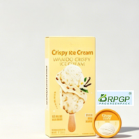 Boîte en carton blanc personnalisable avec logo, pliable, pour bâtonnets de crème glacée croustillante, bâtonnets de crème glacée, boîte en papier de qualité alimentaire pour aliments congelés
