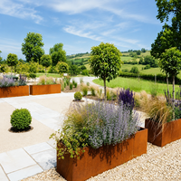 Pots et jardinières de jardin, pots à fleurs, grandes jardinières d'extérieur en acier corten, taille personnalisable